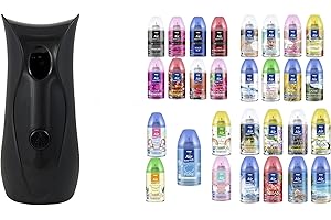 D'ANIELLO 8x Nachfülldosen mit Sprühgerät Lufterfrischer Starter Set - Raumduft - Air Diffuser Mit 8 Nachfüllflaschen – Automatischer Spray - Lufterfrischer Wohnung