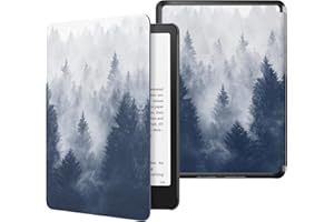 MoKo Case for All-new 7"Kindle Paperwhite 12th Generation 2024&Kindle Colorsoft Signature Edition 2024,Lightweight PU Protective Shell Cover with Auto Wake/Sleep for Kindle Paperwhite 2024,Gray Forest