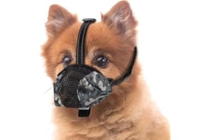 UOPMQGB Maulkorb für Hunde, Maulkörbe aus verstellbarem Netzstoff, weich, atmungsaktiv, für Haustiere, Maulkorb, Hundetraining für kleine mittelgroße und große Hunde (L, schwarz)