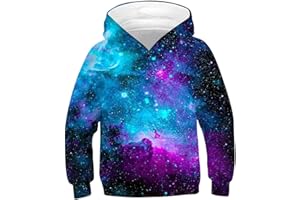 Kids4ever Unisex Bambino Felpe con Cappuccio Stampa 3D Pullover Divertente Sportivo Felpa con Cappuccio Maglioni Felpe Top con Tasche 6-16 Anni