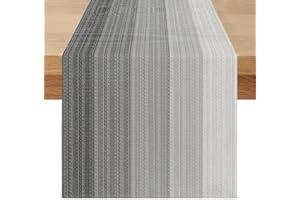 MIUYUNYA Camino de Mesa Gris Moderno 40 X 180 Primavera Verano Camino de Mesa Exteriores Lavable, Aspecto de Lino, Estilo Rústico Decoracion de Mesa para Comedor, Cocina, Mesa, Fiesta, Vacaciones