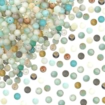 Perles Amazonite Naturelle 4mm - 5 Brins (420 Pièces) - Pour Fabrication De Bijoux DIY