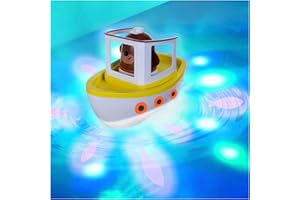 Hey Duggee Lightshow River Boat Underwater Light Show Bath Toy Boat, Floats, Projects Lights Under Water, Squirrel Club, CBeebies, Age 3 Years Plus, Red