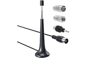 Ancable Antenne FM Télescopique avec Base Magnétique, Antenne Radio 75 ohm pour Tuner Radio Portable récepteur stéréo AV stéréo amplificateur stéréo Home Cinéma HiFi