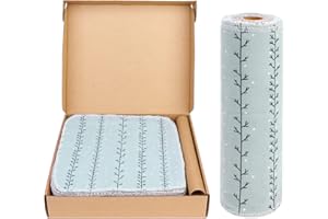 UNIMEIX 24 Pack Reusable Paper Towels Washable Roll Zero Waste Reusable Napkins Eco Friendly Paperless Towels for Kichen, Cleaning (Rattan, 24pads)