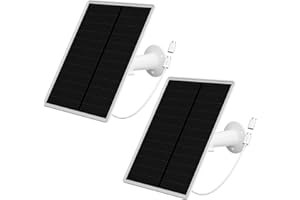 LP 6W Solar Panel for Wireless Outdoor Security Camera Compatible with Rechargeable Battery Powered Surveillance Cam, Continuous Solar Power for 5V Camera, Not for Arlo Ring Blink Camera (2 Pack)