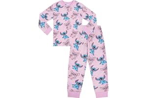 Disney Lilo and Stitch Pyjama long en polaire pour fille Motif Stitch et ange Rose