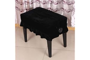 Liukouu Fodera per Sedia per Pianoforte, Fodera per Pianoforte, Materiale Pleuche, Traspirante, Comoda per Pulire la casa dei concerti per la Decorazione della Sedia(Black)