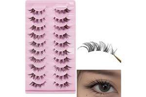 LacyMC Pestañas postizas 3D naturales, 10 pares de Pestañas de Ojo de Gato, Pestañas Postizas Hechas a Mano Puras, Reutilizables para Fiestas y Bodas