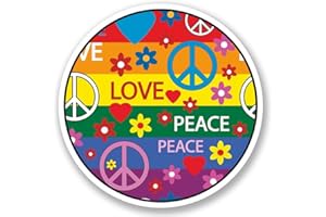 DESTINATIONVINYL 2 x 20cm/200mm Peace Love Vinyl Sticker Decal Laptop Travel Luggage Car Bike Sign Fun #5353