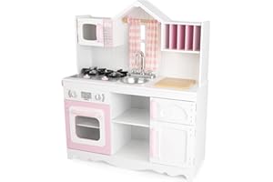 KidKraft 53222 Współczesna kuchnia do zabawy, kolor różowy i biały