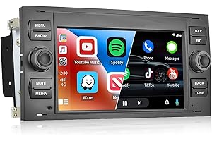 CAMECHO 1+32G Android 13 Car Stereo with Wireless Carplay Android Auto for Ford Fiesta Focus Transit Connect Kuga Mondeo Cmax Smax Galaxy, 7" Touch Screen Bluetooth with Navi FM RDS WiFi Backup Camera
