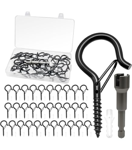 Ganchos De Tornillo Con Hebilla De Seguridad - Pack De 25 Piezas, Acero Inoxidable, Para Colgar Luces O Plantas