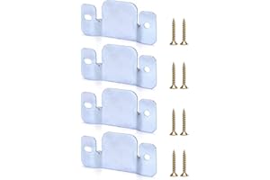 QWORK® 4 Pcs Supports de Fixation pour Canapé Sectionnel, Connecteur de Canapéà Emboîtement en Fer Galvanisé avec Vis (96 x 46 mm)