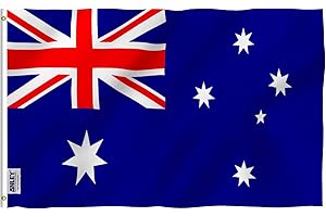 Flaga Australii ANLEY Fly Breeze 3x5 stóp - Żywy kolor i odporna na blaknięcie - Płócienny Nagłówek i podwójne szycie - Australijskie flagi narodowe Poliester z mosiężnymi przelotkami 3 x 5 stóp