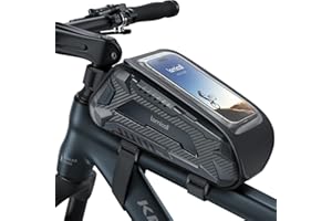 Lamicall Bolsa Móvil Bicicleta Impermeable, Bolsa Bicicleta Cuadro - [ 2024 Cremallera Nueva] 1.6L Soporte Movil Ciclismo con Pantalla Táctil TPU para Smartphone de hasta 7''