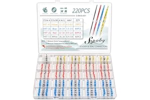 220 PCS Joint de Soudure Connecteur de Fil, Sopoby Thermorétractables Souder Bout à Bout Seal Connecteurs Electriques Isolés Etanche Marine Marine Automobile