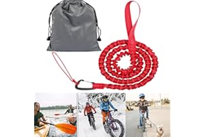 ZEYOU Rouge Corde de Remorquage Vélo,Sangle Remorquage Velo,Sangles d'arrimage Moto,Sangle Traction pour Vélo pour Extérieur Familiale,Élastique Corde de Remorquage pour Enfants et Adultes