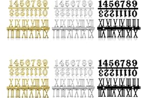 Teaaha Set di 12 cifre per orologio da parete, con numeri arabi e romani, numeri adesivi, numeri di orologi digitali fai da te, accessori di riparazione