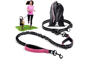 SPARKLYPETS Laisse mains libre pour chien grande et moyenne taille – laisse anti-traction avec coutures réfléchissantes pour chien - accessoire chien pour le jogging, la marche à pied, la randonnée, l’escalade