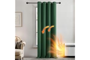 Deconovo Izolowane termicznie zasłony zaciemniające, zasłony do pokoju dziewczęcego, nowoczesny design, 140 × 175 cm (szerokość x wysokość), jodła zielony, 2 sztuki