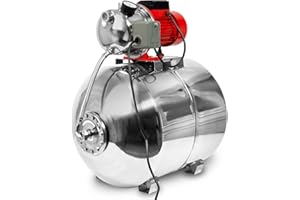 EBERTH Circuit d'eau Domestique 3600 L/h, 5 bar, 750W, Pompe avec Pressostat pour Automatisation, Hauteur d'Aspiration 9 m, Hauteur de Refoulement 40 m, Réservoir de Pression 100 L, Acier inoxydable