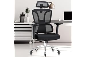 MELOKEA Silla Escritorio, Silla Oficina Ergonómica 200 KG con Reposabrazos 4D, Asiento Ajustable en Profundidad, Ruedas de Goma, Inclinación de 4 Posiciones, Respaldo Alto, Silla Ergonomica Escritorio