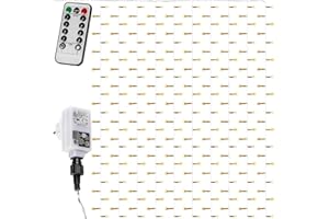 VOLTRONIC LED Lichtervorhang, innen und außen, IP44, Fernbedienung, Größen- und Farbwahl, 3x3 m 300 LEDs, warmweiß