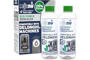 Caffenu Détartrant liquide compatible DeLonghi 400 ml Eco Améliore le goût & Prolonge la durée de vie - 4 Doses