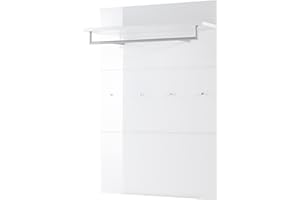 ‎GERMANIA DIE MÖBELMACHER Germania Garderobenpaneel GW-SCALEA, Spanplatte, Einscheiben-Sicherheitsglas, Weiß, 30 x 97 x 144 cm