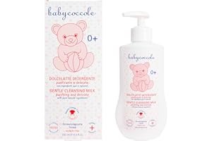 BABY COCCOLE Babycoccole DOLCE LATTE DETERGENTE PURIFICANTE DELICATO per bambini per pulire viso corpo sederino. Ingredienti naturali e Proteine di Mandorla. Dermatologicamente Testato per Pelli Sensibili - 250 ml