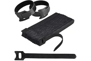 LUXOPALOPI 100 x Reusable Cable Straps Black, Adjustable Releasable Hook and Loop Cable Ties for PC Cable Management, Organizing Cords, TV, Desk, Home and Office Electronics, Cable Tidy Management