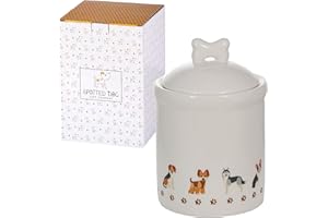 SPOTTED DOG GIFT COMPANY - Barattolo da cucina con motivo cani vari - per alimenti - con coperchio ermetico - idee regalo per padroni e amanti dei cani - in ceramica