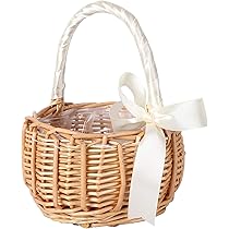 Set 8 Cestini In Vimini Con Manico - Mini Cestini Decorativi Per Matrimoni, Festività E Picnic | Design Romantico - Foto 3