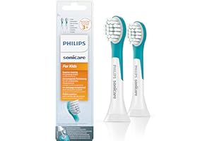 Philips Sonicare HX6032/33 Pack da 2 Testine di Ricambio For Kids Mini per Spazzolino Elettrico Sonico, Per Bambini dai 3 ai 6 anni