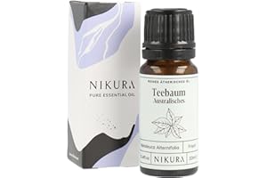 ‎NIKURA Nikura Teebaumöl (Australisches) - 10ml | Ätherisches Öl | 100% reines natürliches Öl | perfekt für Aromatherapie, Diffusoren, Ölbrenner