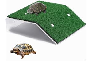 MONSULLY Tortoise Basking Terrace, Reptile Resting Terrace Floating Turtle Rest Platform with Suction Cup Turtle Ladder for Reptile Frog Terrapin (20 x 10 x 12 x 5.2cm)