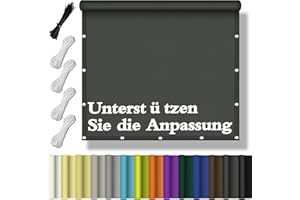 Flei Sonnensegel Wasserdicht Rechteckig, Schattentuch UV-Schutz Sunsegel Reißfest Maschinenwäsche mit Ösen und Seil für Garten Balkon Terrasse Zaunblende AußEnbereich Schwimmbad 1x3M - Anthrazit