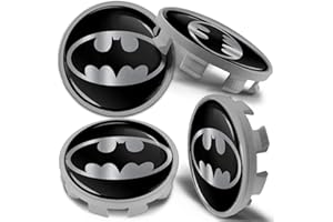 Biomar Labs 4 x 68mm Wheel Centre Alloy Hub Center Caps Hubcaps Compatible with Part Number 36136783536 Batman Logo Silver CBS 12