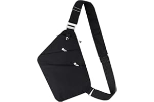 BROADREAM Męska torba na ramię z wieloma kieszeniami, antykradzieżowa kieszeń na piersi