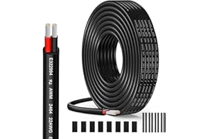 HULUWA Câble électrique 22AWG 2 x 0,34mm² UL2464-5 mètres - Câble 2 conducteurs en cuivre étamé-300V-Idéal pour éclairage LED automobile,éclairage domestique et appareils extérieurs
