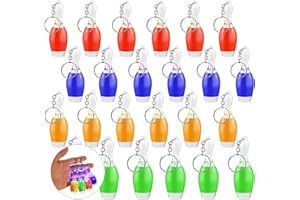 BTFO 24 Stück Bowling Pin Schlüsselanhänger LED, Leuchtender Bowling Pin Schlüsselanhänger Bunter Blitz Mini Sport Bowling Party Geschenk für Kinder, Sportler, Spiele, Sieges-Souvenir