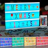 LED A4 Scatola Luminosa, Light Box Cambio Colore per Messaggi con 254 lettere ed Emoji,Telecomando e cavo micro USB Cinematic