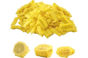 BOXOB 200 Piezas Bolsas para Rodajas de Limón, Envolturas Elásticas Red para Exprimir Jugo de Limón Paños Exprimidores para Extracción Sin Semillas, para Exprimir Limones o Limas Frescas (Amarillo)
