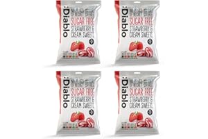 Diablo Sugar Free Strawberry and Cream Sweets 75 g (Pack of 4)