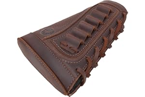 Tas Trost Leder-Wangenauflage mit Canvas-Kolbenhülse, Patronenhalter und Rückstoßdämpfer .308 .30-30 .22LR 12GA