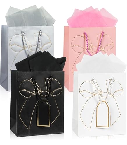30 Pcs Thank You Gift Bags, Small Wedding Gift Bags With Bow Ribbon