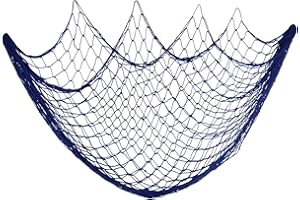 Fangoo Red de Pesca Decoración de Pared Red de Pesca temática de Playa Colgante de Pared para Pared de Fiesta Decoración de Boda en casa Decoración de fotografía, 150 cm × 200 cm(A-Azul)