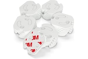 Conecto- Socket Fuse Child Lock Socket Protector with Swivel Mechanism and Complete 3M Adhesive Tape Conjunto de 30 white