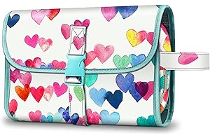 FINTIE Beauty Case da Viaggio Portatile Trucco, Borse Toilette da Viaggio Borsa Grande Custodia Organizer con Gancio per Appendere per Donna e Ragazze,